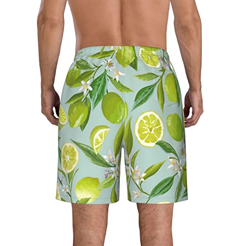 Lime Citrus Fruit Mens Swim Trunks Men's Shorts Swimwear Bathing Suits Quick Dry Beach Shorts with Pockets4