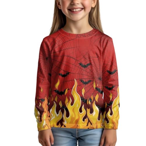 Image of Girls Long Sleeve Shirts Casual Crewneck Soft T-shirts for Girls 3-16 Years Old