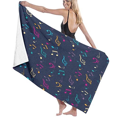 Serviette de bain 80 x 130 cm drap de plage notes musicales
