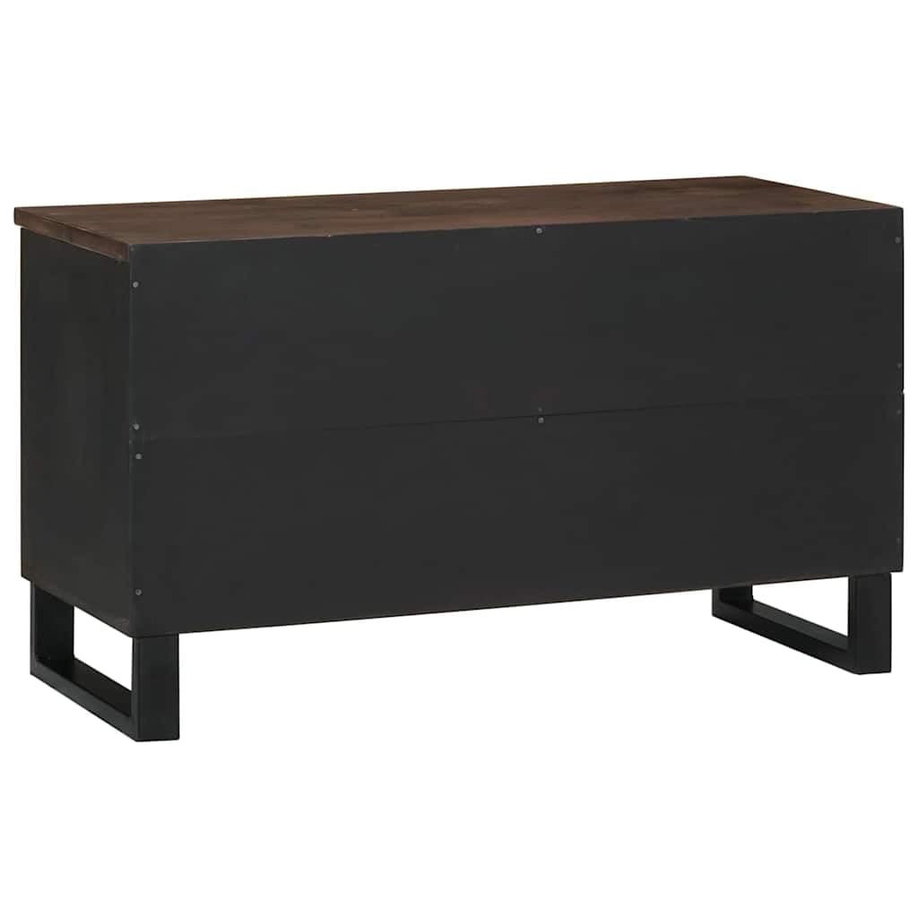 Szafka pod telewizor, orzech włoski, 80 x 33 x 46 cm, niska szafka z 3 półkami i 1 szufladą, stolik pod telewizor, szafka pod telewizor do salonu, kina domowego i gier