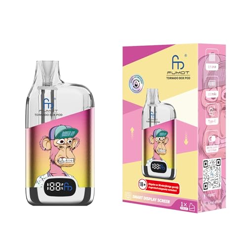 Tornado Box Pod Kit 800mAh E-Zigarette Akkuträger mit Digitalanzeige, Mesh Pod Refillable System, inkl. 0,9 Ohm wiederbefüllbares Leerpod, USB-C, Ohne Nikotin, Ohne Liquid (Yellow Pink) Tornado Box Pod Kit 800mAh E-Zigarette Akkuträger mit Digitalanzeige, Mesh Pod Refillable System, inkl. 0,9 Ohm wiederbefüllbares Leerpod, USB-C, Ohne Nikotin, Ohne Liquid (Yellow Pink)