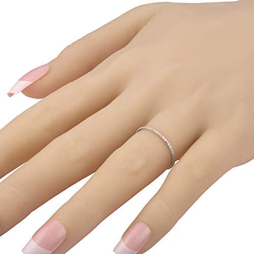 1/10 cttw 14k Gold Dainty Half Band Natural Diamond Wedding Anniversary Ring (G-H Color)2