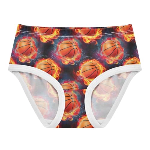 Joisal Toddler Girls Underwear 2t Cotton Cute Panties Girl Colorful Briefs Kids Undies Basketballs Fire Black
