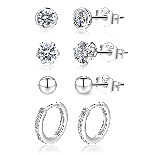 4 Paar Perlen Ohrstecker Set – Nickelfrei, Edelstahl, Hypoallergen, Für Damen & Mädchen