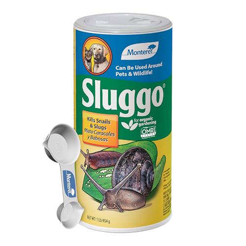 Monterey Sluggo Snail & Slug Killer Bundled with Measuring Spoon - OMRI Listed for Organic Gardening...
