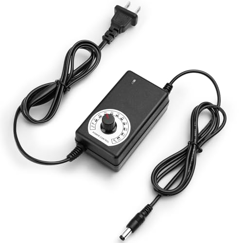 Facmogu AC to DC Adjustable Power Supply, 100-240V AC to 3-12V DC 24W Power Adapter Speed Controller, Variable DC 3V 5V 9V 12V Universal AC/DC Adapter, Multi-Voltage Fan Power Supply Regulated Adaptor