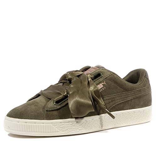 Puma Suede Heart Velvet Rope 365111-01, Damen Sneaker, Grün (Khaki 365111-01), 39 EU (6 UK)