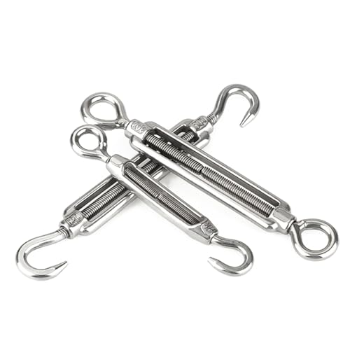 Turnbuckle de acero inoxidable 304 tipo O C, paquete de 2, tensor para cable de acero M6 (tipo O C) miniatura 4
