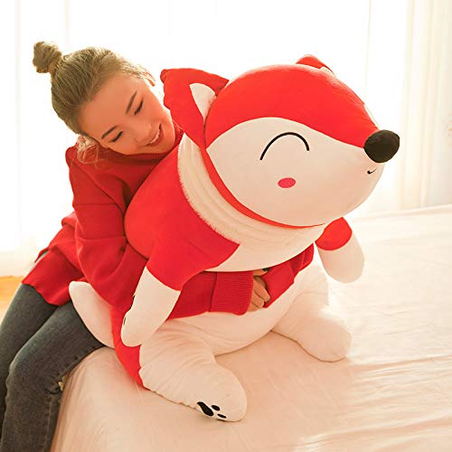Kawaii Rosa Volpe Peluche Giocattoli Carino Rosso Volpe Cuscino Peluche Animali Bambola Bambini Sonno Abbraccio Cuscino per Ragazze Regalo di Natale 70 cm Rosa