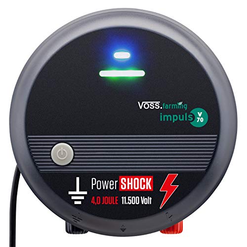 VOSS.farming Mains Electric Fence Energiser V70 | 4 J, 11500 V | for Longer Fence Systems up to 29 km | Powers up to 8 Nettings | Made in EU
