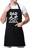Funny Apron for Men - Dad The Man The Myth The Grill Master, Adjustable Large Size Fits All -...