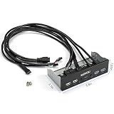 MZHOU USB 3.2 GEN2 Front Panel Expansion Card, 10 Gbit/s Type-C, 4 USB Ports (5Gbps 480Mbps), HD Audio,for 5.25-Inch Optical Drive Panel Bay - 7
