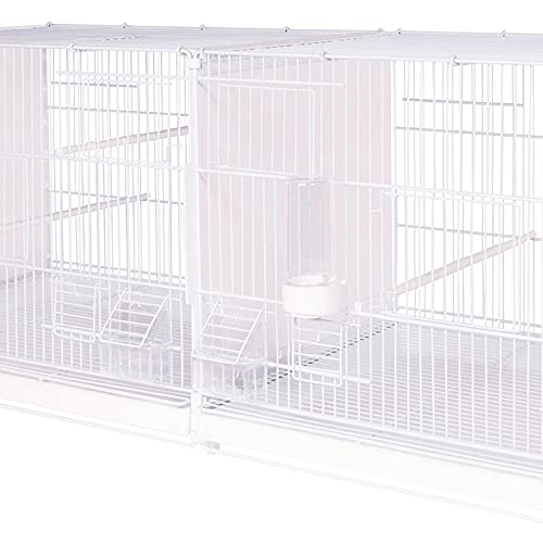 Jaula para incubación de 120 cm, modelo Bormio, barnizada blanca, plegable, medidas 120 x 40 x 40 cm de altura, jaula superponible y laterales cerrados