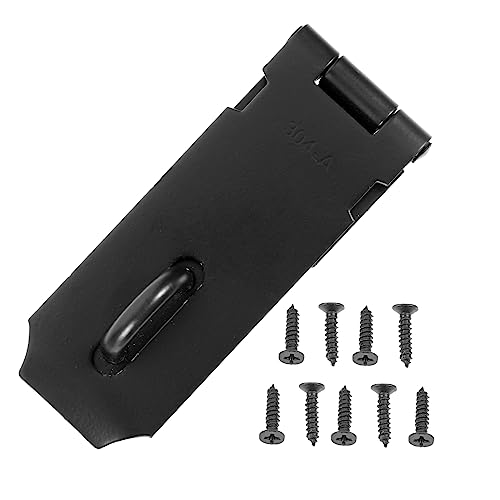 NULYLU 1 Set Door Lock Accessories Cabinet Thick Lock Safety Padlock Hasps Shed Gate Hasp Sturdy Window Lock Hasps for Padlock Cabinet Lock Replaceable Door Lock Stainless Steel Black