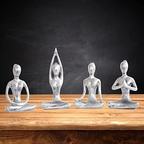 Set de 4 Figuras de Yoga en Resina para Decoración miniatura 5