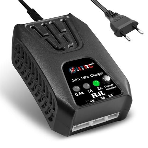 HTRC Lipo Ladegerät für 2-4S Lipo Akkus(7.4V-14.8V), 20W RC Ladegerät, Lipo Ladegerät Balancer Airsoft Ladegerät für RC-Autos, Airsoft-Waffen, RC-Boote usw