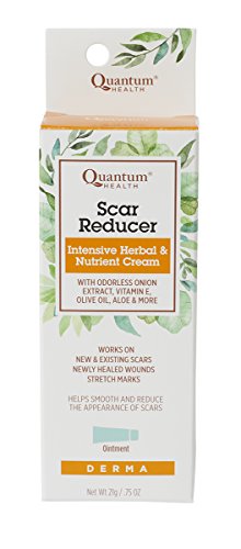 Quantum Health Scar Reducer|Intensive Herbal and Nutrient Cream|Works on New and Existing Scars, Newly Healed Wounds, and Stretch Marks|0.75 Ounce