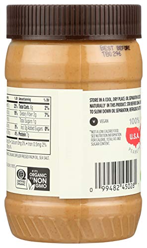 Image of 365 by Whole Foods Market, Organic Unsweetened Peanut Butter, 16 Ounce (Pack of 2)