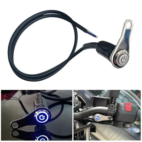Interruptor de manillar de moto 12V con botón ajustable azul para faros delanteros 2