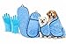 gemxtkg Super Absorbent Dog Bath Towel & Grooming Glove Set – Soft Chenille Dog Drying Towel for Small Dogs & Puppies, Quick Dry, Machine Washable, Non-Toxic, Blue