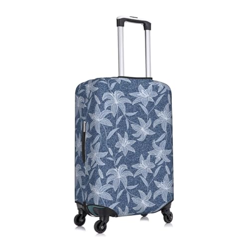 Beautiful Denim Print Luggage Cover Washable Elasticated Suitcase Covers TSA Approved Stylish Dust and Scratch Resistant Case Protector for Kids and Adults3