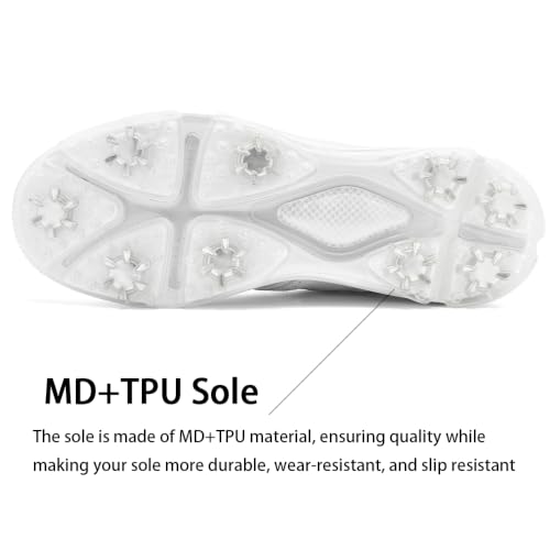 Image of Mens Golf Shoes Traditions Waterproof with Fixed Spikeless Sole Professional