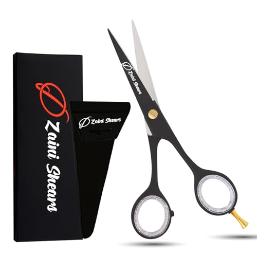 Hair Cutting Scissors Extremely Sharp Right-Hand Razor Edge - 6” Overall Length,Made of 420c Japanese Stainless Steel Salon Scissors Professional Barber Haircut Scissors (black gold, 6'')