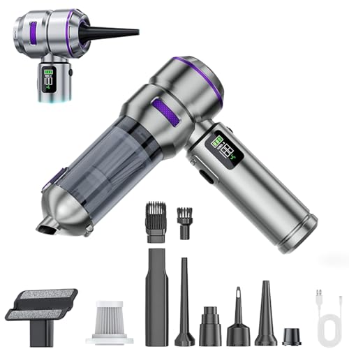 Handheld Vacuum Car Vacuum Cleaner 4-in-1 23000PA Portable Rechargeable Handheld Vacuum & Air Blower Portable Wireless High Power Mini Vacuum Cleaner for Car Home Office