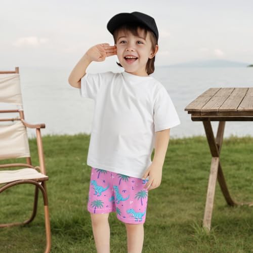 Boys Swim Trunks Swim Shorts Little Boys Bathing Suit Quick Dry Big Boy Swimsuit Swimwear, Animals Cartoon Pink Cute3
