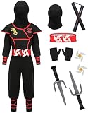 GZ-LAOPAITOU Fantasias Ninja Infantis Para Meninos, Traje De Luxo, Fantasia Festa Halloween, Cosplay, Com Acessórios