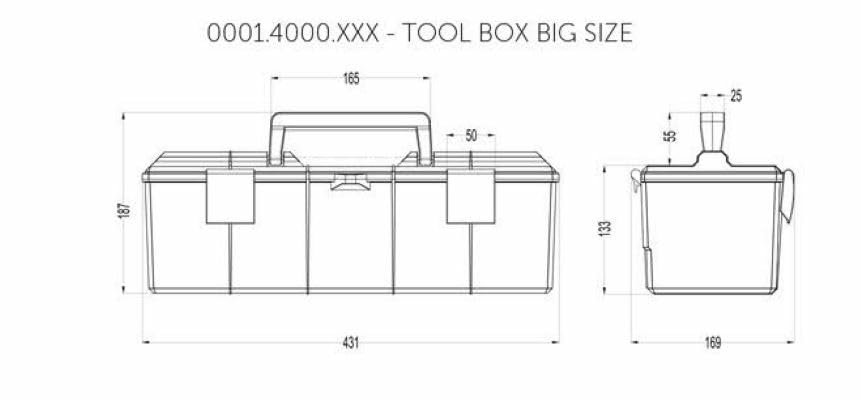 Ama, Plastic Tool Box 430 x 150 x 130 mm Adaptable to Fiat 5135060 