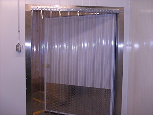 Strivide - Strip Door Curtain Kit- 60 In. (5 Ft) Width X 84 In. (7 Ft) Height - Ribbed - Anti Scratch 8" Pvc Strips With 50% Overlap #TOP6