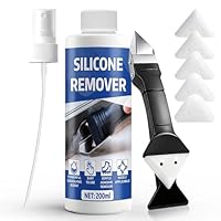 Miioto Silikon Entferner, Silikonreiniger, Silikonentferner Werkzeug, Hocheffiziente Auflösung, Silikonentferner Flüssig für Badezimmer, Küche, Türen & Autofenster (200ml)