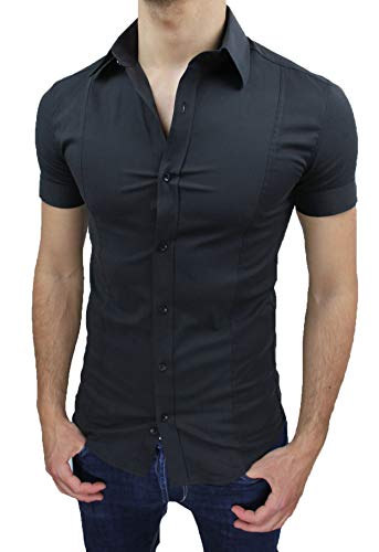 Chemise pour homme Slim Fit noire XL Evoga : finis les vêtements rigides