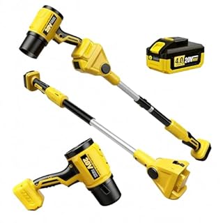 2 in 1 Cordless Leaf Blower for DEWALT 20V Max Battery, 740-CFM 190-MPH Handheld Electric Dust Blower, 77 Inch Adjustable Pole, Battery Powered Blower for Lawn, Gutters, Eaves (4.0Ah Battery Included)