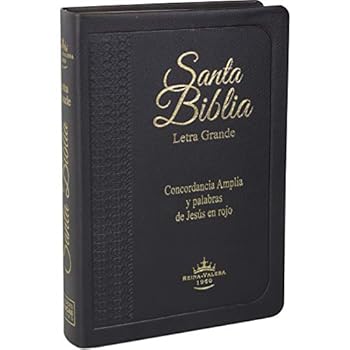 Leather Bound Biblia RVR60 - Concordancia Amplia, Letra Grande, palabras de Jesus en Rojo, indice, tapa negra y canto dorado (Spanish Edition) [Spanish] Book