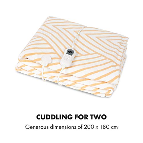 KLARSTEIN Dr. Watson Heated Electric Blanket, XXL, Beige Lines - Thumbnail 7