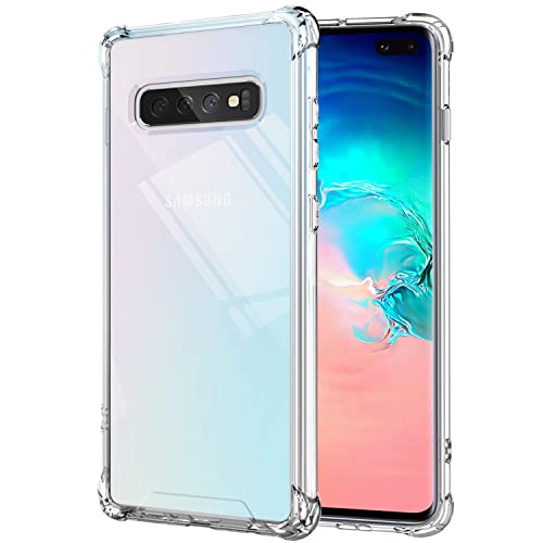 KIOMY Clear Case for Samsung Galaxy S10+ / S10 Plus Airbag Corners Shockproof Bumper Protective Phone Cover Hybrid Design Hard PC Back with Flexible TPU Frame
