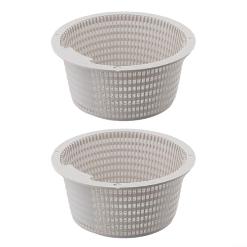 Linnkyfloa P06436 Lot de 2 paniers filtrants pour piscine murale en acier, compatible avec les ensembles 56369 56384 56566 56574 56586, récupérateur de débris en caoutchouc, blanc, 16 x 12 x 7 cm