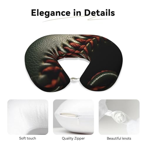 Almohada de viaje negro de espuma viscoelástica ajustable miniatura 4