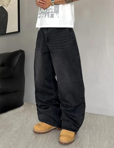 Mens Wide Leg Jeans Super Baggy Pants Y2k Loose Fit Denim Jeans Skater Trousers Streetwear4