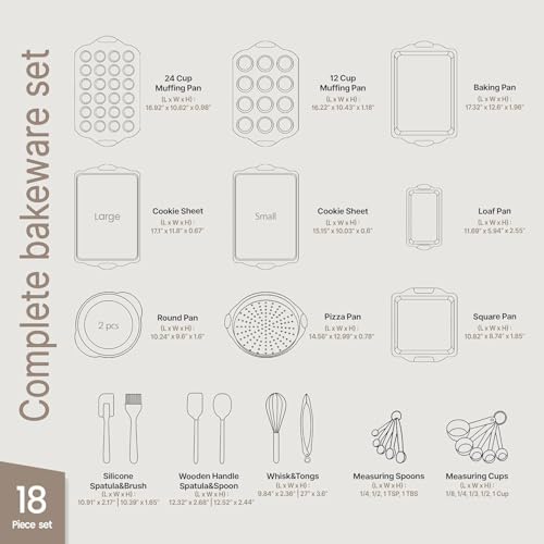 image for BAKKENMASTER BAKKEN Kitchen Baking Pan Set - Nonstick Coating, Carbon 