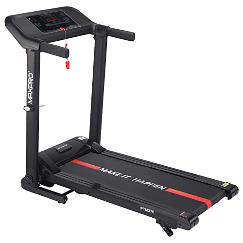 MAXPRO PTM 370 1.5Hp (3 Hp Peak) DC Motor Foldable Treadmill, Home Use Cardio Treadmill, Max Speed 12.8Km/Hr, LED Display,I Pad Holder, Max.User Weight 100Kgs, Free-Installation Assistance