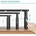 BONTEC Monitor Stand 2 Pack Height Adjustable Metal Riser with Pen Holder, Black, 14.5” x 9.1”, Ergonomic Desktop Stand for Computer, Printer, Laptop, Adjustable Desk Riser with Cable Management