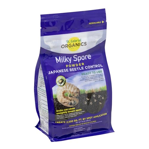 St. Gabriel Organics Milky Spore Powder 10oz - Japanese Beetle Grub Killer for Lawns