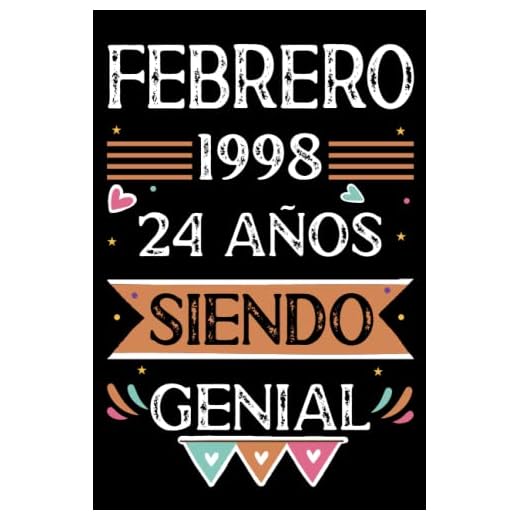 CUADERNO, Febrero 1998, 24 Años Siendo Genial: 24 años. Libro de visitas, cuaderno, 110 páginas de felicitaciones, idea de regalo, regalo Para la esposa, novia, mujer, La madre