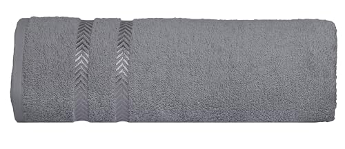 Image of Casa Copenhagen, Germany Design - Ember Super Soft Collection 2 Pieces 100% Cotton Large Bath Towel (Size : 70 x 150 cm) - Grey Violet & Pink