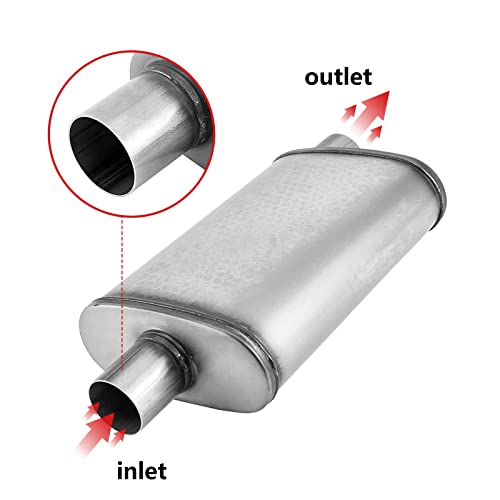 Image of 2in Muffler Deep Performance Tone 2'' Pipe Muffler Resonator with Universal Stainless Steel muffler for Cars, Trucks(2''Inlet /Outlet)