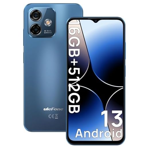 Ulefone Note 16 Pro Telephone Portable 512Go ROM+16Go RAM, Android 13 Smartphone 8-Core, 50MP+8MP, 4400mAh, Écran 6.52" HD+, Smartphone Pas Cher 4G Dual SIM/Face ID/GPS/OTG/2Ans Garantie