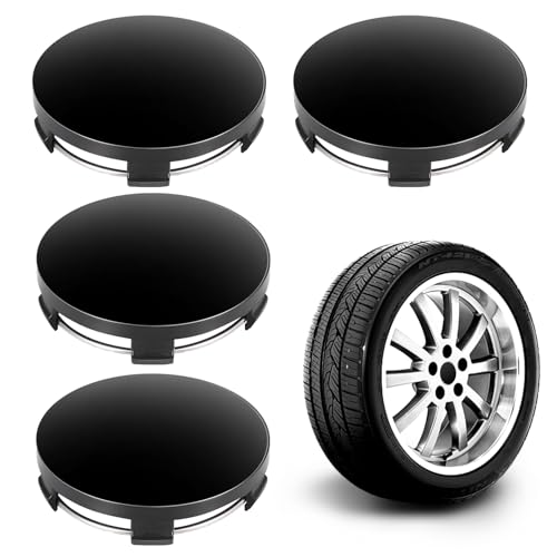 4 Stück Radnabenkappen,Nabendeckel,Nabendeckel 60mm,Universal Radnabenkappen Aus Hochwertiges Abs,Od 60mm Id 56mm,Schwarz,Allgemeine Automarken,Auto Radnabendeckel,Fur Vw Und Audi Alufelgen